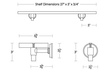 City 27inch Glass Shelf